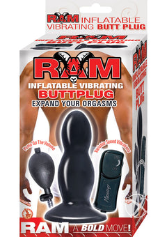 Ram Inflatable Vibe Butt Plug Black_0