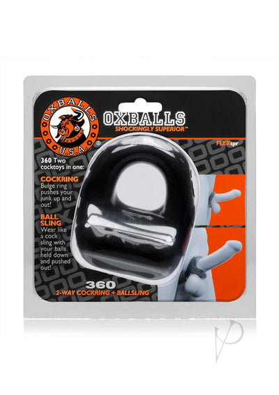 360 Cockring And Ballsling Black_0