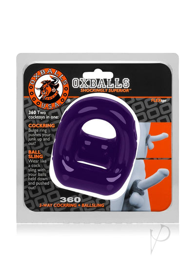 360 Cockring And Ballsling Eggplant_0