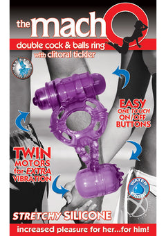 Macho Dbl Cock and Ball Ring - Purple_0