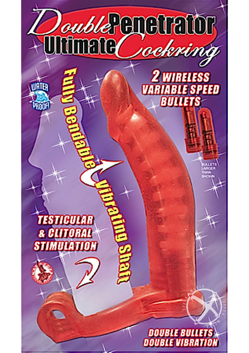 Double Penetrator Cockring Red_0