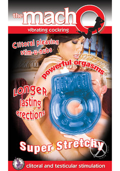 Macho Vibrating Cockring Blue_0