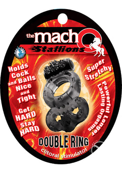 Macho Stallions Dbl Ring Black_0