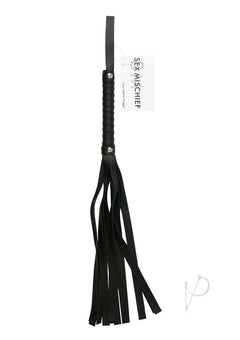 Sandm Black Faux Leather Flogger_0