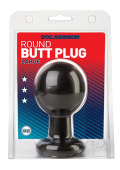 Round Butt Plug Large Black_0
