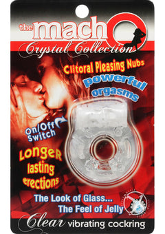 Macho Crystal Vibrating Cockring Clear_0