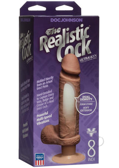 Realistic Cock 8 Brown Vibrating_0