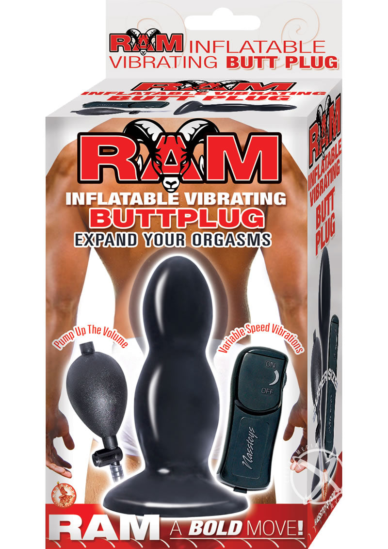 Ram Inflatable Vibe Butt Plug Black_0