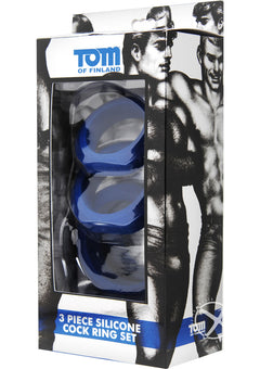Tof 3 Piece Silicone Cock Ring Set Blue_0