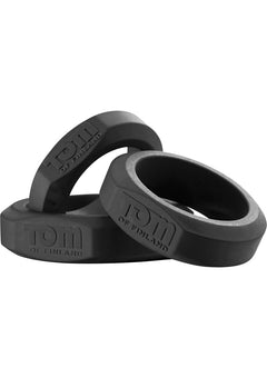 Tof 3 Piece Silicone Cock Ring Set Black_1