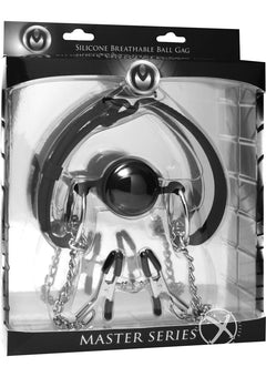 Ms Hinder Breathable Ball Gag/nip Clamps_0