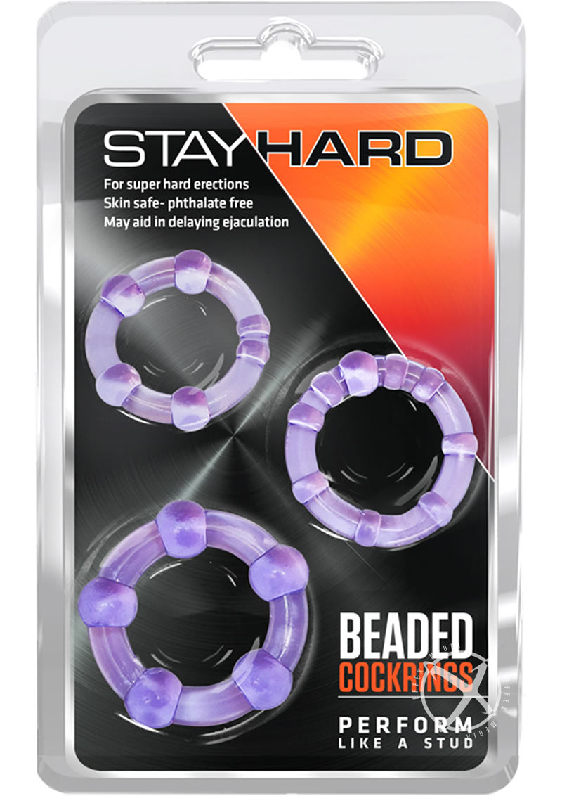 Stay Hard Beaded Cockrings Purple_0