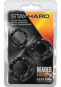 Stay Hard Beaded Cockrings Black_0