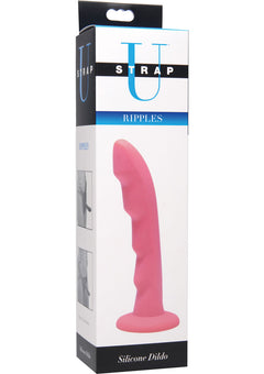 Strap U Ripples Silicone Dildo Pink_0