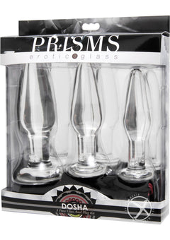 Prisms Dosha 3 Piece Glass Anal Plug Kit_0