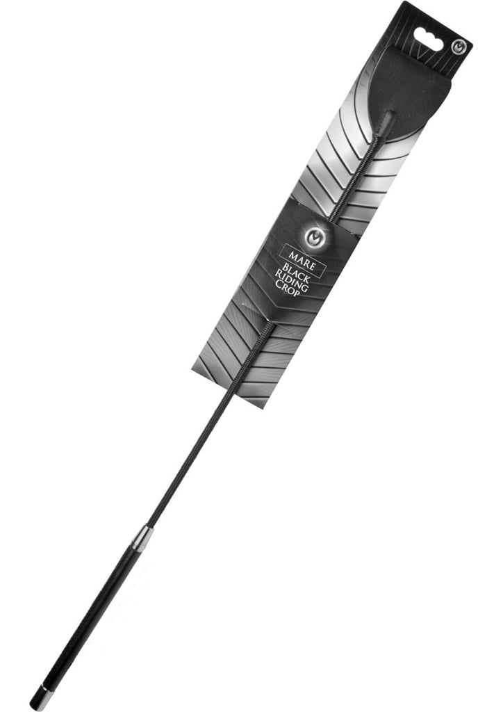 Ms Mare Black Leather Riding Crop_0