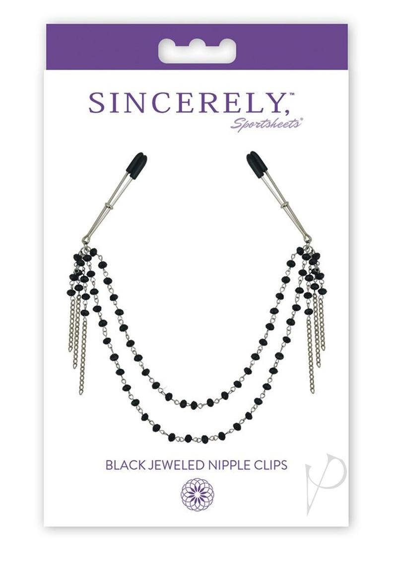 Sincerely Black Jeweled Nipple Clips_0