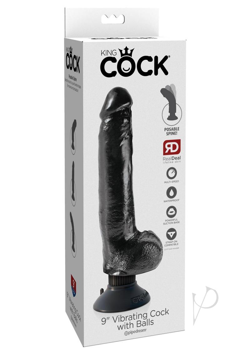 Kc 9 Vibrating Cock W Balls Black_0