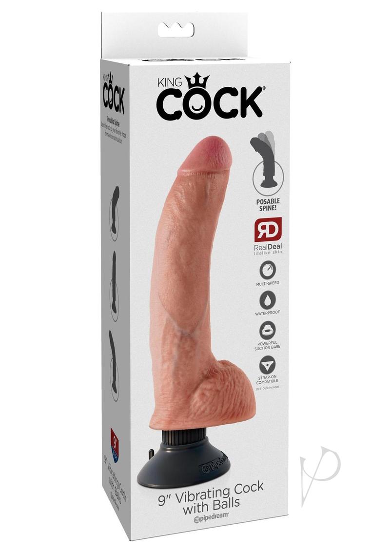 Kc 9 Vibrating Cock W Balls Flesh_0