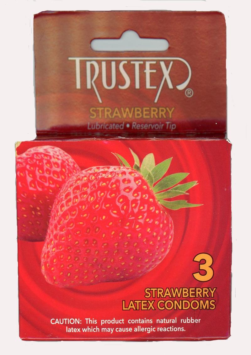 Strawberry Trustex Condom 3`s_0