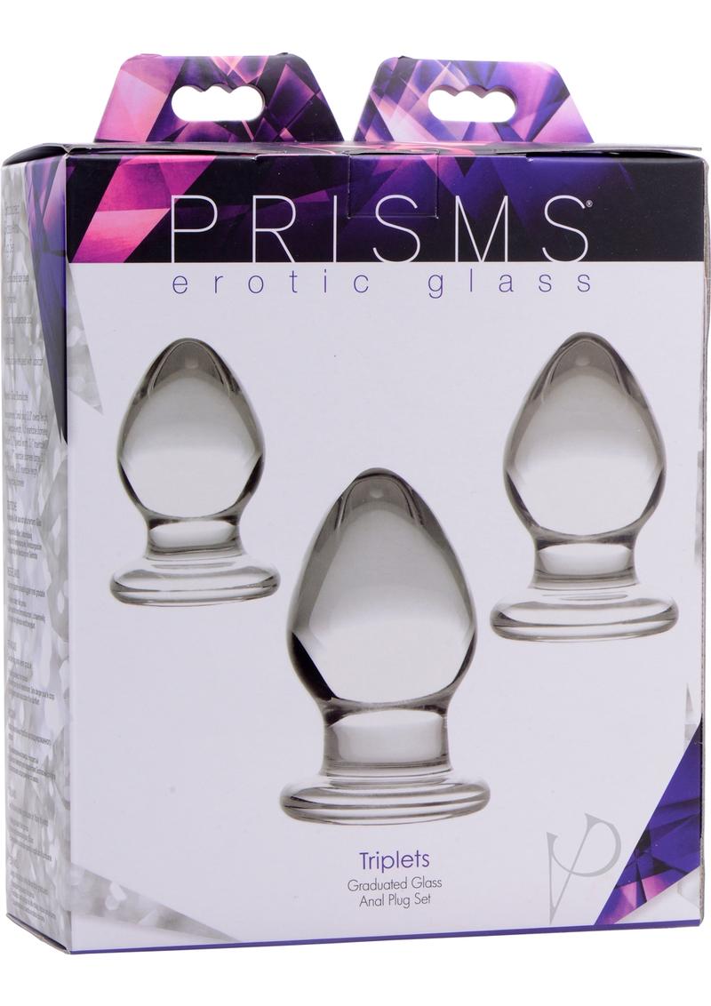 Triplets 3 Piece Glass Anal Plug Kit_0