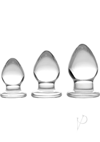 Image of Triplets 3 Piece Glass Anal Plug Kit_1