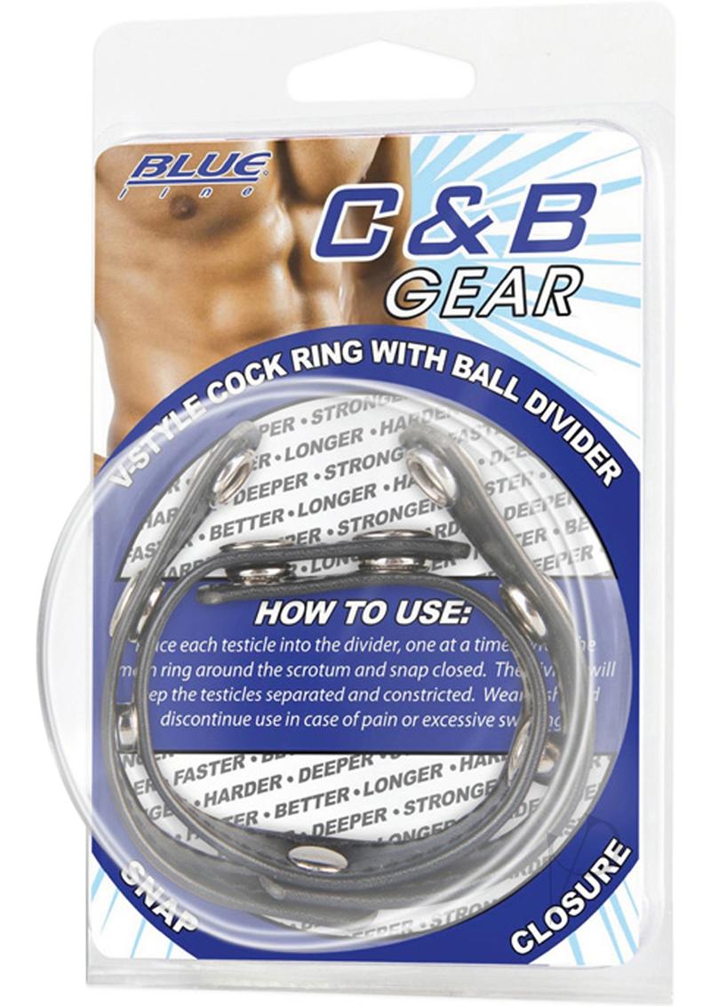 Cb Gear V-style Cockring W/ball Divider_0
