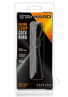 Stay Hard Silicone Loop Cock Ring Black_0