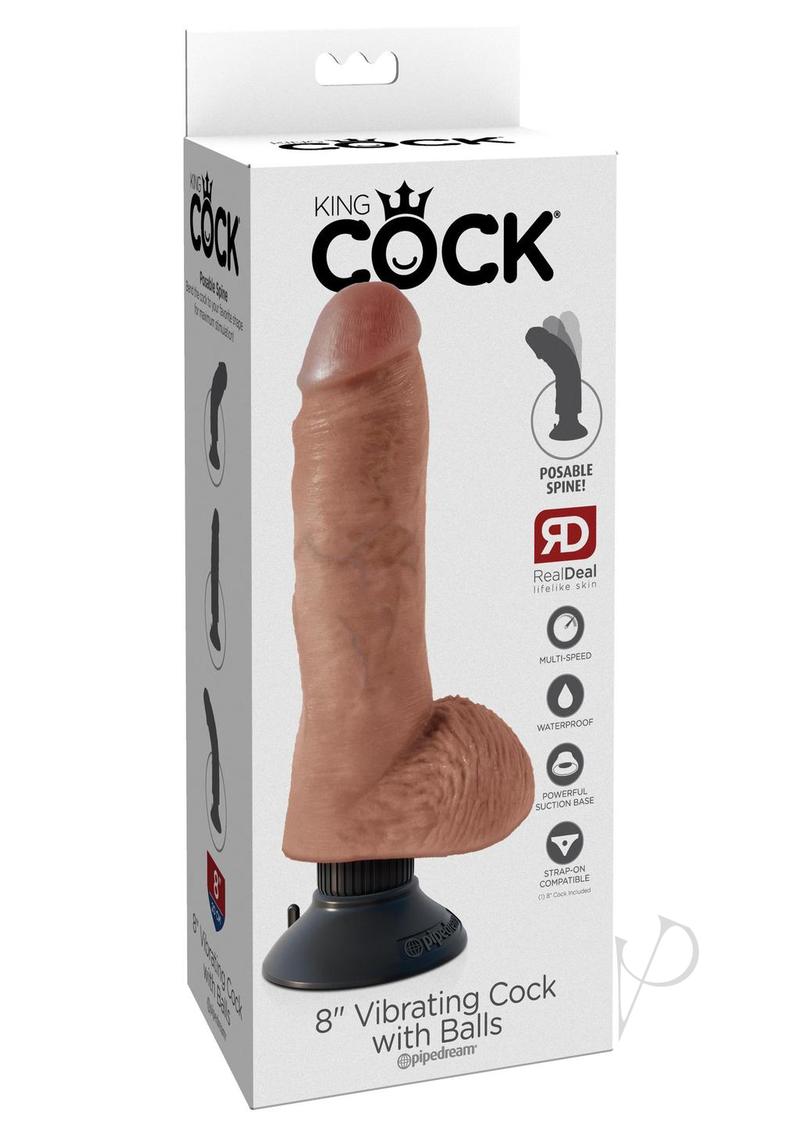 Kc 8 Vibrating Cock W/balls Tan_0