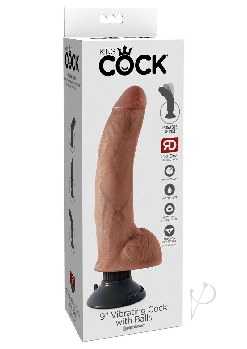 Kc 9 Vibrating Cock W/balls Tan_0