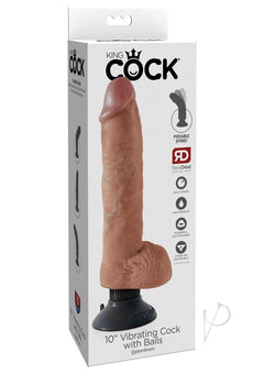 Kc Vibrating Cock W/balls 10 Tan_0