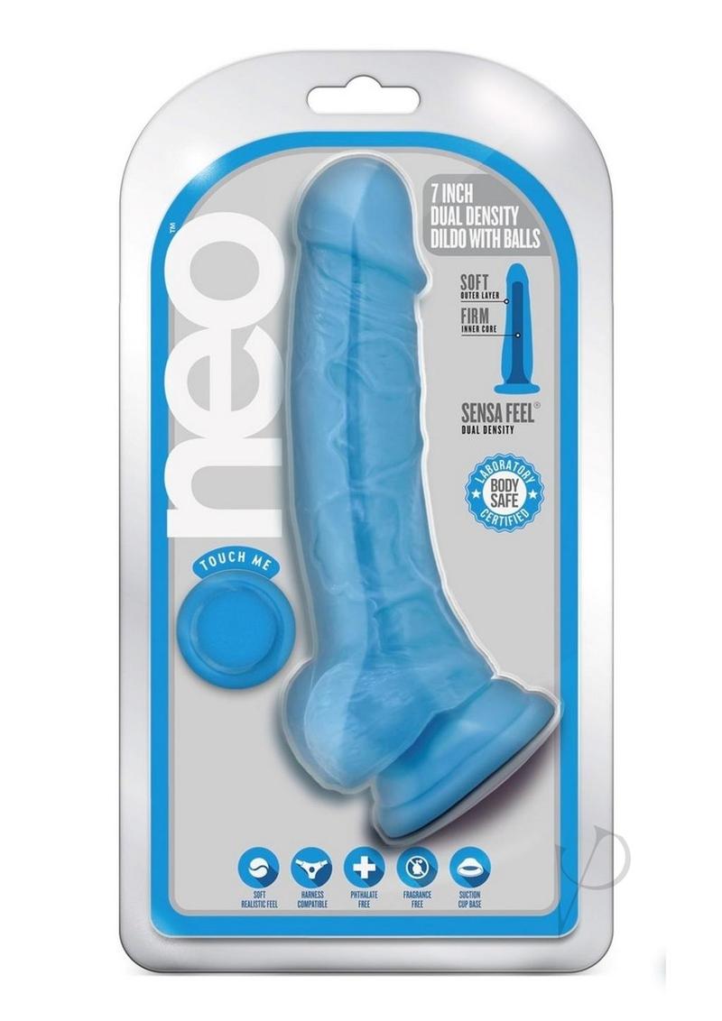 Neo Dual Density Cock W/balls 7.5 Blue_0