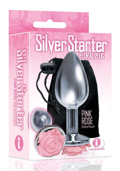 The 9 Silver Starter Rose Steel Plug Pnk_0