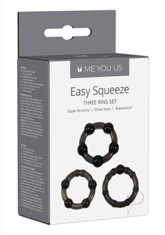 Myu Easy Squeeze Cock Ring Set Black Os_0