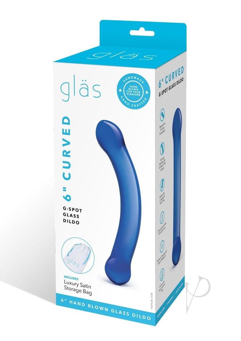 Curved Glass G-spot Dildo Blue 6_0