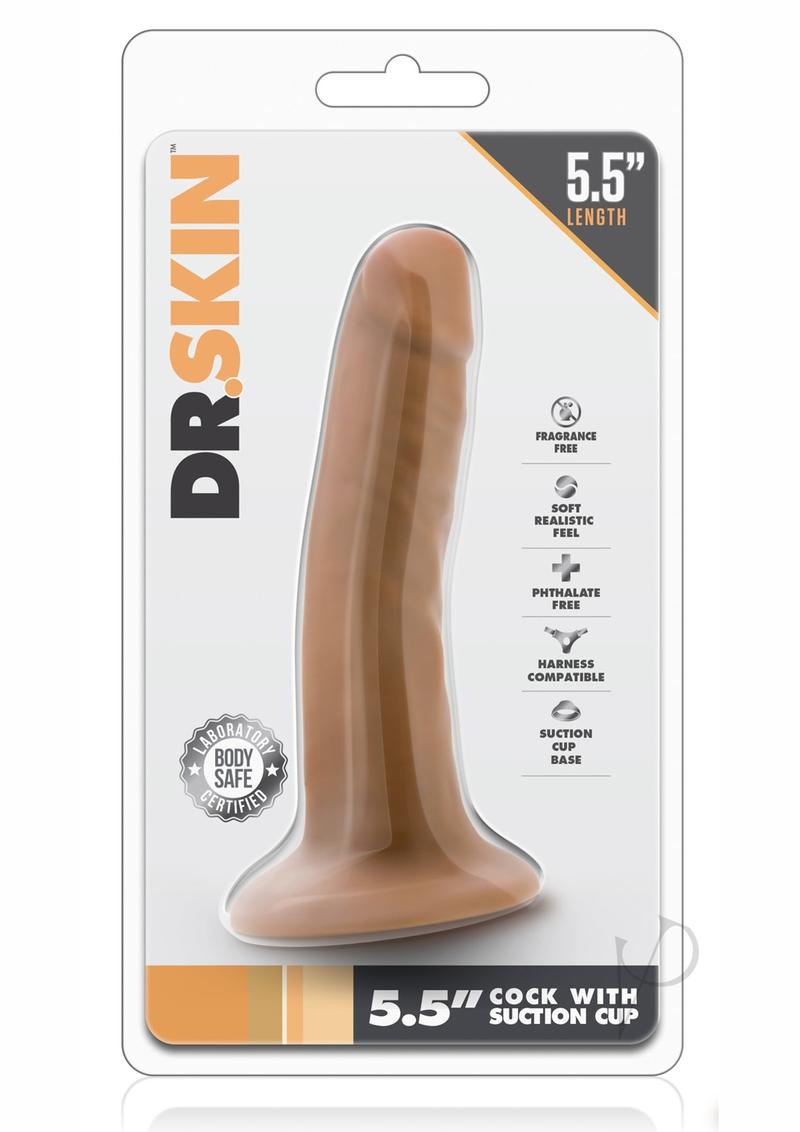 Dr Skin Cock W/suction 5.5 Mocha_0