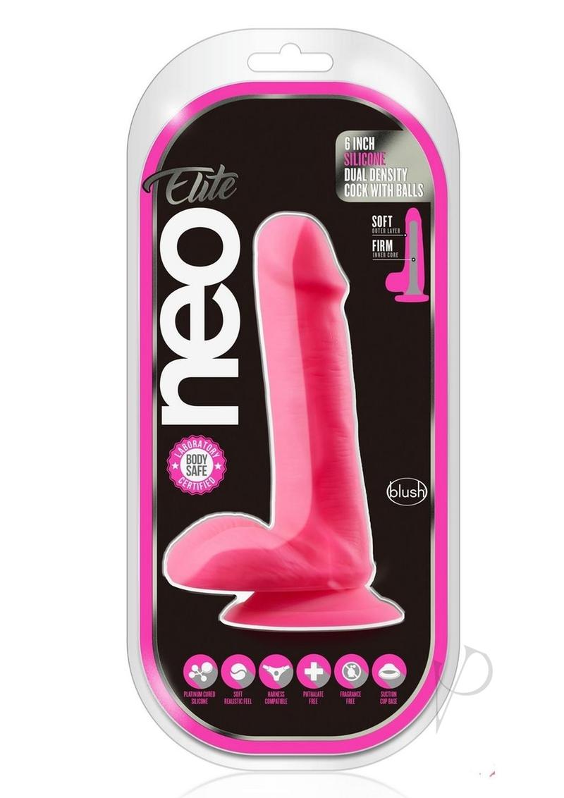 Neo Elite Dd Cock W/balls 6 Pink_0
