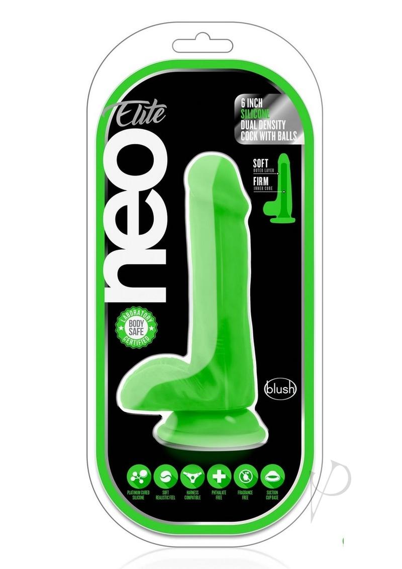 Neo Elite Dd Cock W/balls 6 Green_0