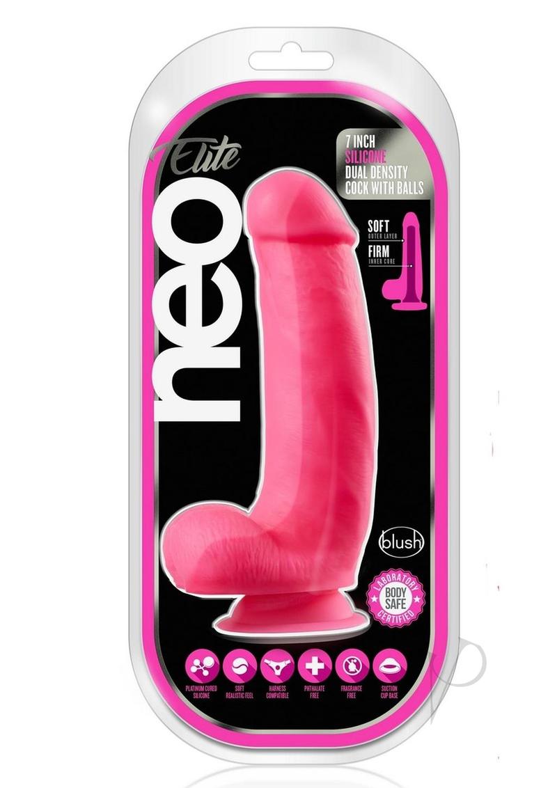 Neo Elite Dd Cock W/balls 7 Pink_0