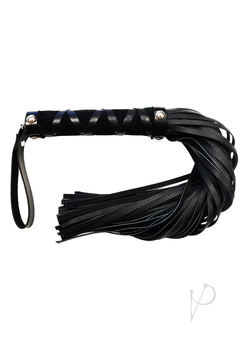 Rouge Short Leather Flogger W/studs Blk_0