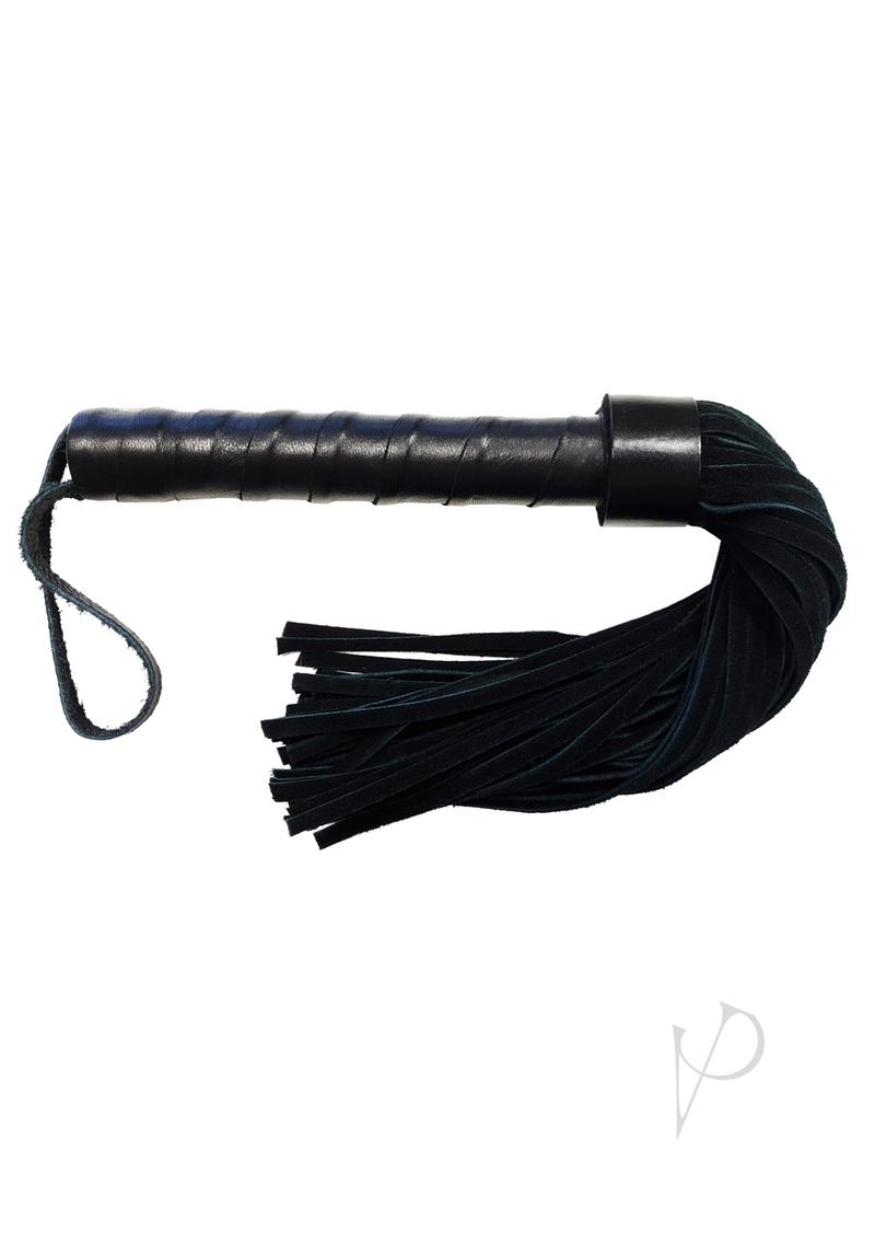 Rouge Leather Handle Suede Flogger Blk_0