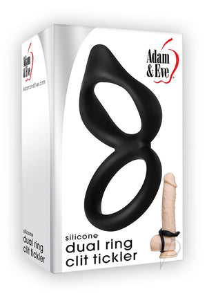 Silicone Dual Ring Clit Tickler Black_0