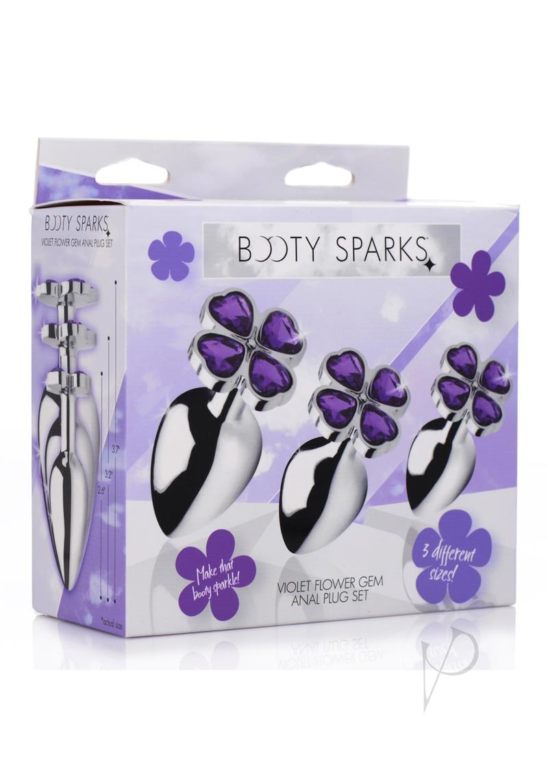 Bootyspark Violet Flower Gem Plug Set_0