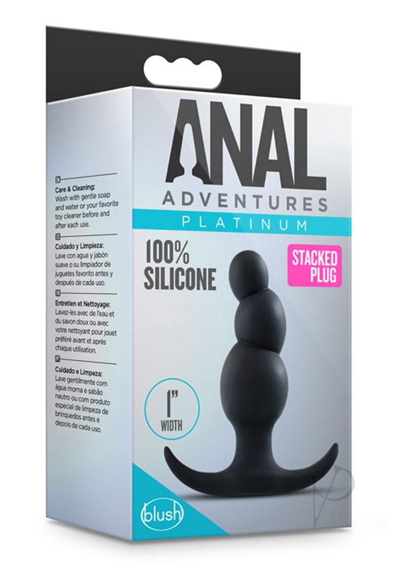 Anal Adv Platinum Stacked Plug Black_0