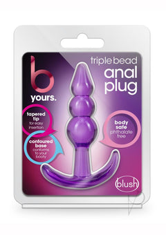 B Yours Triple Bead Anal Plug Purple_0