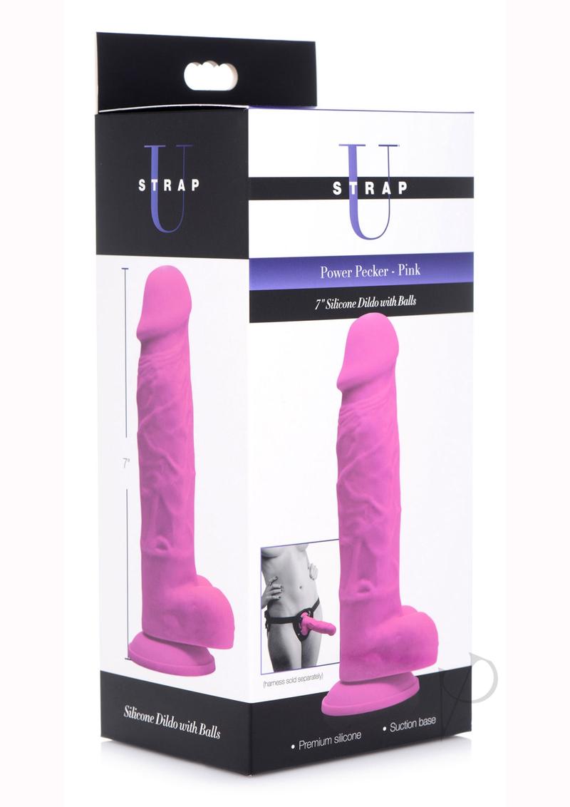 Strap U Silicone Dildo W/balls Pink_0