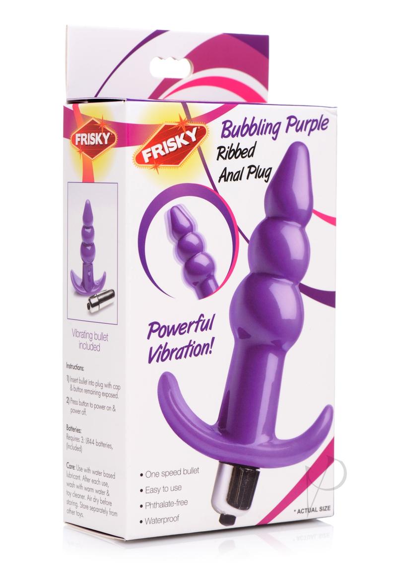 Frisky Bubbling Purple Ribbed Anal Plug_0