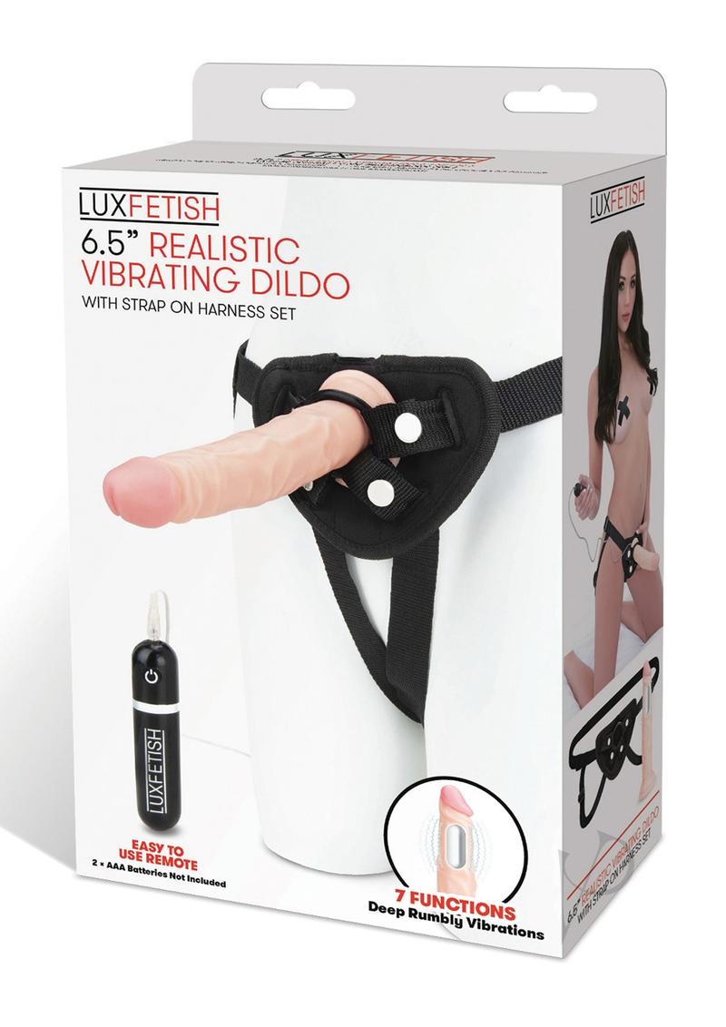 Lux F Realistic Vibe Dildo W/harness 6.5_0