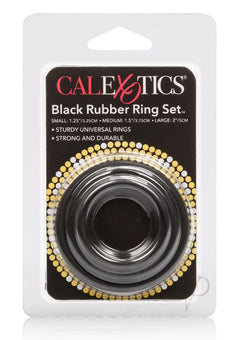 Rubber Cock Ring Black 3 Piece_0