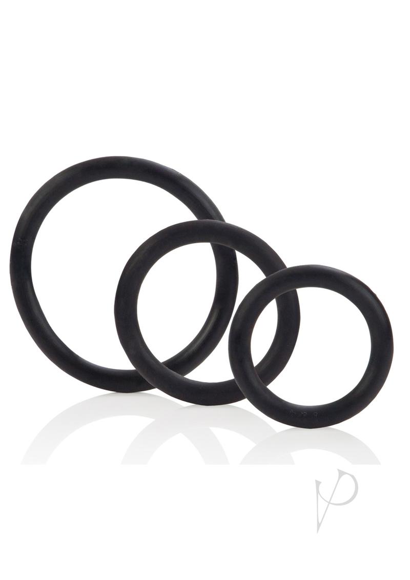 Rubber Cock Ring Black 3 Piece_1